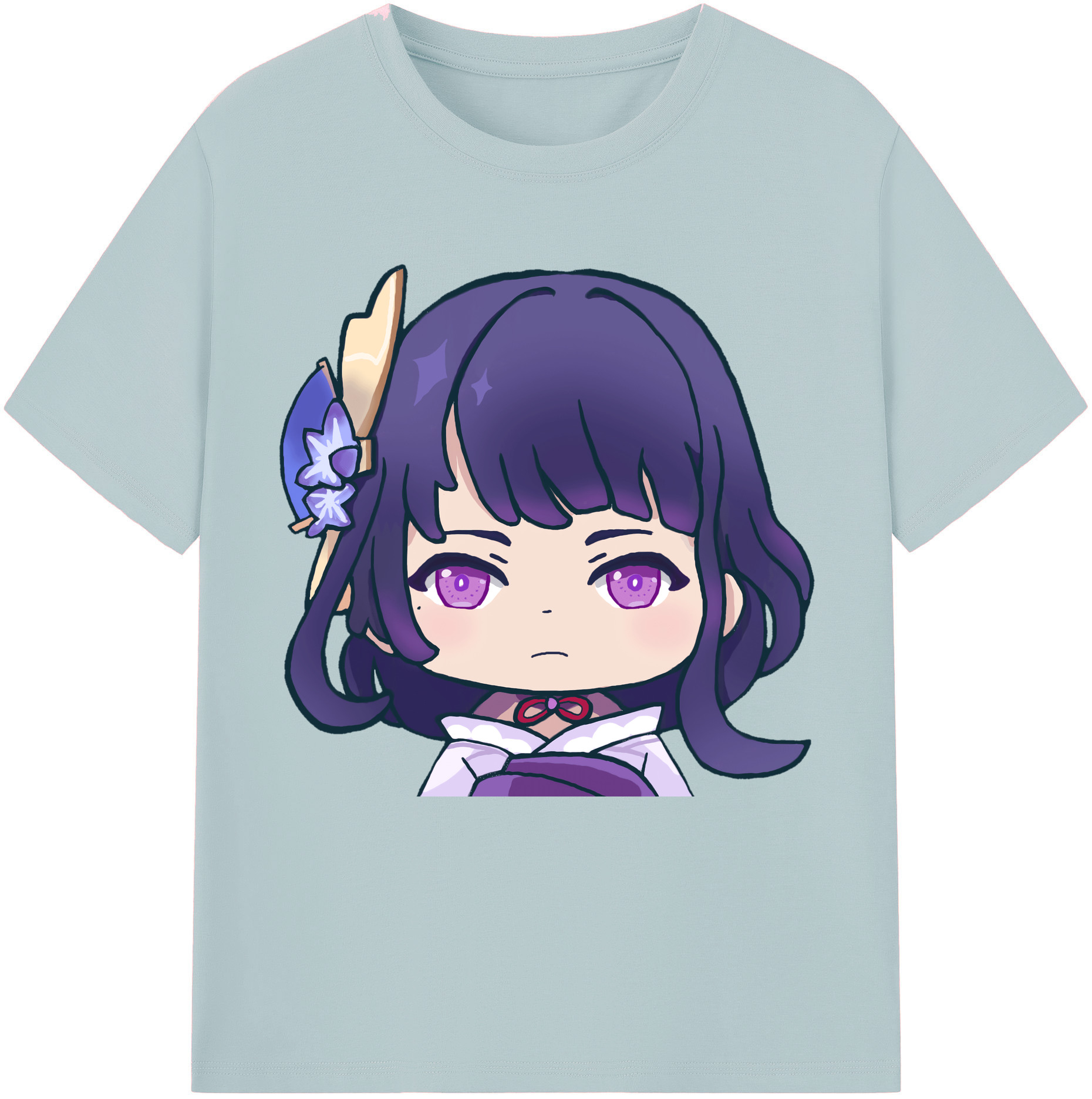 げんし神 雷電将軍 らいでんしょうぐん genshin Raiden Shogun 綿100％半袖Tシャツ（フロントプリント）